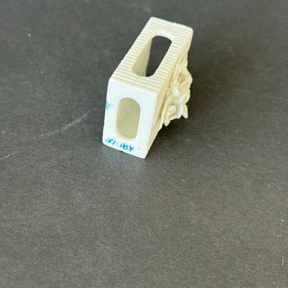 Vintage MCM White Ceramic Capodimonte Style Floral DoubleTrinket Dish Match Cup - Picture 8 of 9